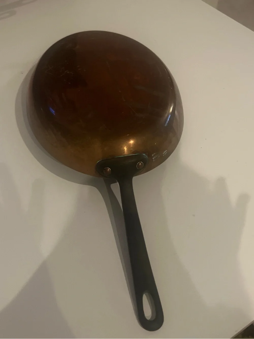 Vintage William Sonoma 14 Inch Copper Fry Pan for restoration